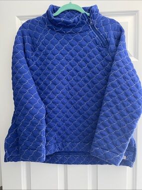 Women’s Quilted Pullover - Blue, Silver Sz XL